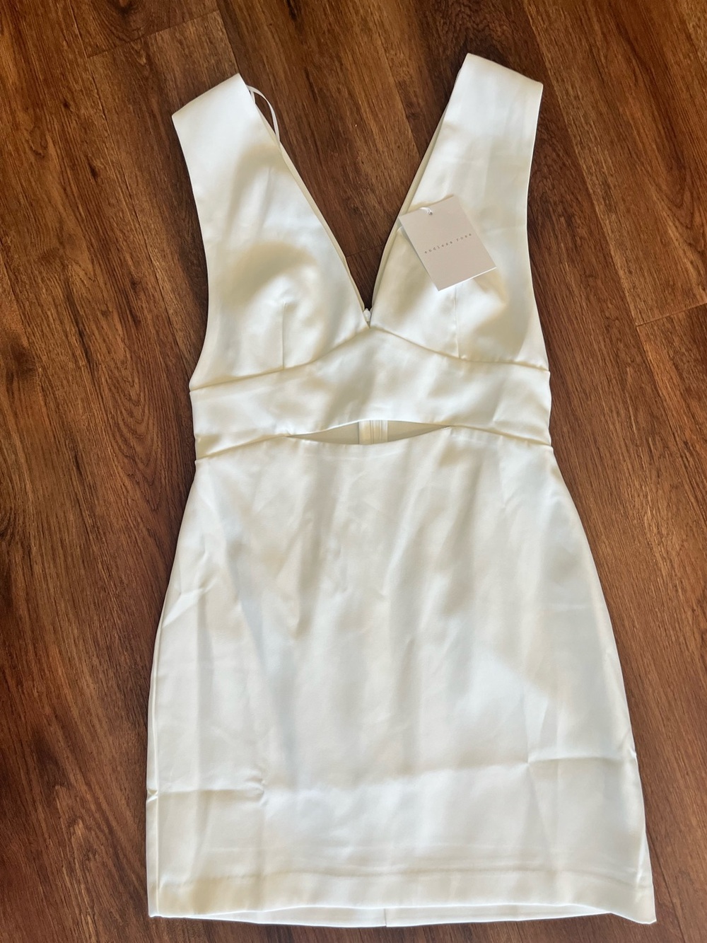 Endless Rose White V-Neck Cutout Mini Dress